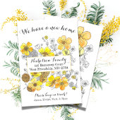 Elegant Yellow Buttercup Floral Nieuw adres Aankondiging
