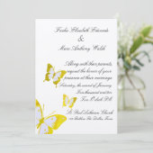 Elegant yellow Butterflies Wedding Kaart (Staand voorkant)