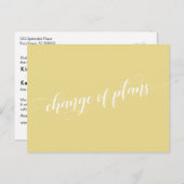 Elegant Yellow Change of Plans Postponed Wedding Briefkaart (Voorkant / Achterkant)