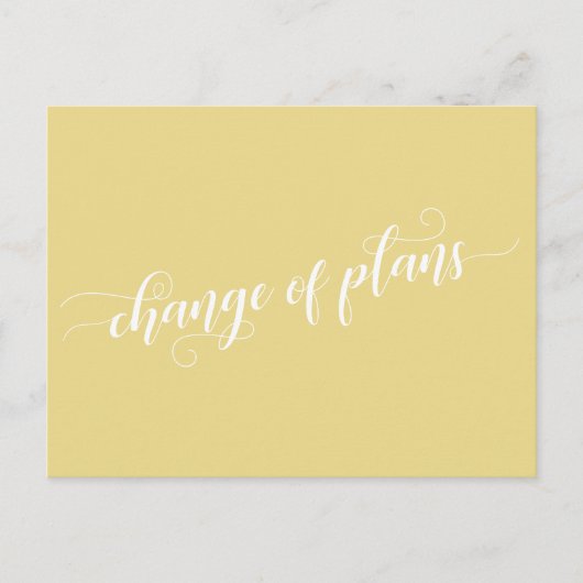 Elegant Yellow Change of Plans Postponed Wedding Briefkaart (Voorkant)