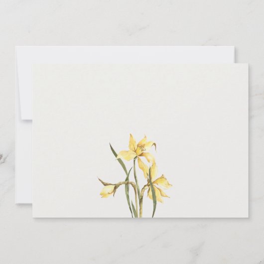 Elegant Yellow Daffodil Floral Save the Date Kaart (Achterkant)