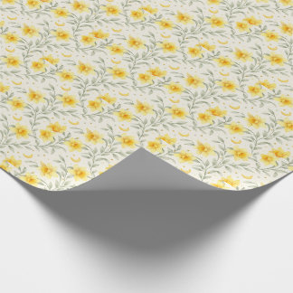 Elegant Yellow Daffodil Floral Wrapping Paper Cadeaupapier