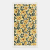 Elegant Yellow Daffodil Waterverf Flowers Servet (Voorkant)