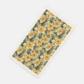 Elegant Yellow Daffodil Waterverf Flowers Servet (Hoek)