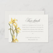 Elegant Yellow Daffodil Waterverf Wedding Details Informatiekaartje (Voorkant / Achterkant)