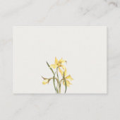 Elegant Yellow Daffodil Waterverf Wedding Website Informatiekaartje (Achterkant)