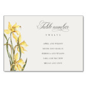 Elegant Yellow Daffodil Wedding Seding Chart Kaart (Achterkant)