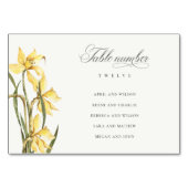 Elegant Yellow Daffodil Wedding Seding Chart Kaart (Voorkant)