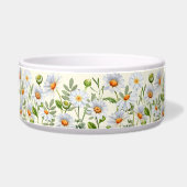 Elegant Yellow Daisy Personalized Pet Bowl Voerbakje (Links)