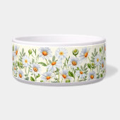 Elegant Yellow Daisy Personalized Pet Bowl Voerbakje (Rechts)