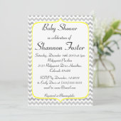 Elegant Yellow en Gray Chevron Baby shower Kaart (Staand voorkant)
