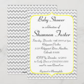 Elegant Yellow en Gray Chevron Baby shower Kaart (Voorkant / Achterkant)