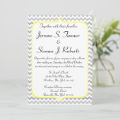 Elegant Yellow en Gray Chevron Wedding Invitation Kaart (Staand voorkant)