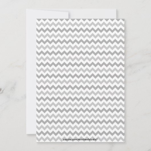 Elegant Yellow en Gray Chevron Wedding Invitation Kaart (Achterkant)