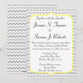 Elegant Yellow en Gray Chevron Wedding Invitation Kaart (Voorkant / Achterkant)