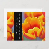 Elegant Yellow en Red Tulip Happy Birthday Briefkaart (Voorkant / Achterkant)