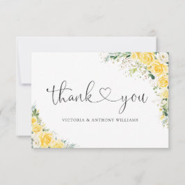 Elegant Yellow Flat Thank You Card Bedankkaart