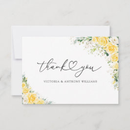 Elegant Yellow Flat Thank You Card Bedankkaart