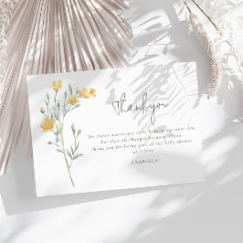 Elegant Yellow Floral Baby Shower Bedankkaart