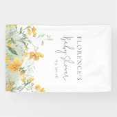 Elegant Yellow Floral Baby Shower Spandoek (Horizontaal)