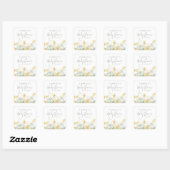 Elegant Yellow Floral Baby Shower Vierkante Sticker (Vel)