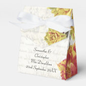 Elegant yellow floral country floral bruiloft bedankdoosjes (Voorkant Zijde)