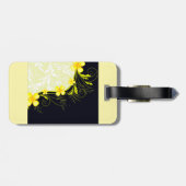 Elegant Yellow Floral Damask Bagagelabel (Achterkant horizontaal)
