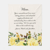 Elegant Yellow Floral Moeder We houden van je Fleece Deken (Voorkant)