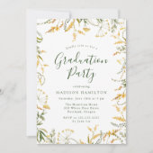 Elegant Yellow Floral Photo Graduparty Kaart (Voorkant)