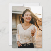 Elegant Yellow Floral Photo Graduparty Kaart (Achterkant)