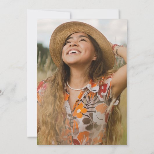 Elegant Yellow Floral Photo Graduparty Kaart (Achterkant)