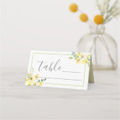 Elegant Yellow Floral Sage Green Summer Wedding Plaatskaartje (Voorkant)