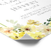 Elegant Yellow Floral Sage Green Summer Wedding Poster (Hoek)