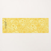 Elegant yellow floral script name yoga mat (Achterkant (horizontaal))