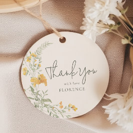 Elegant Yellow Floral Thank You Baby Shower Bedankjes Labels