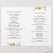 Elegant Yellow Floral Wedding Ceremony Programme (Achterkant)