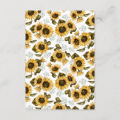 Elegant Yellow Floral Wedding Enclosure Kaart (Achterkant)