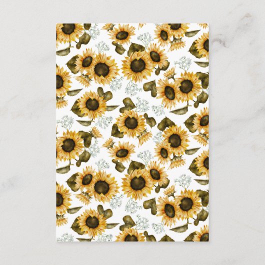 Elegant Yellow Floral Wedding Enclosure Kaart (Achterkant)