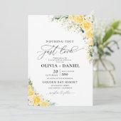 Elegant Yellow Floral Wedding Invitation Kaart (Staand voorkant)