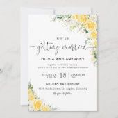 Elegant Yellow Floral Wedding Invitation Kaart (Voorkant)