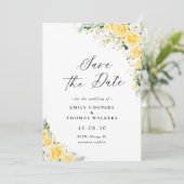 Elegant Yellow Floral Wedding Save The Date (Staand voorkant)