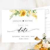 Elegant Yellow Floral Wedding Save the Date Briefkaart