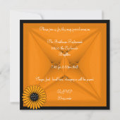 Elegant Yellow Flower Black 60th Birthday Party Kaart (Achterkant)