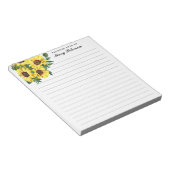 Elegant Yellow Flower, gepersonaliseerd Notitieblok (Schuin)