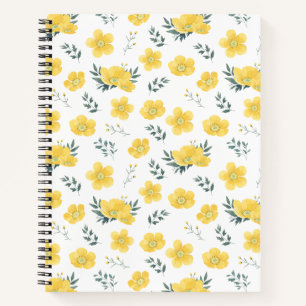 Elegant Yellow Flower Notitieboek