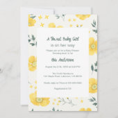 Elegant Yellow Flowers Baby shower Invitation Kaart (Voorkant)