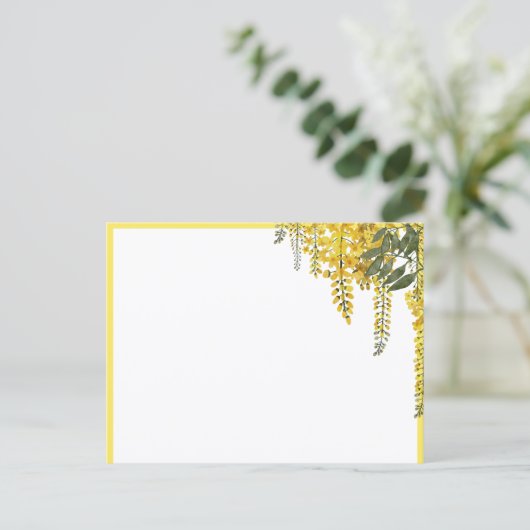 Elegant Yellow Flowers Botanical Postcard Briefkaart (Staand voorkant)