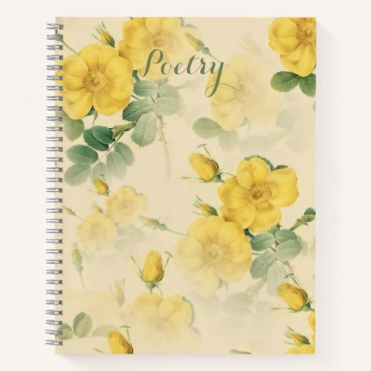 Elegant Yellow Flowers Poetry-laptop Notitieboek (Voorkant)