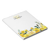 Elegant Yellow Garden Floral Monogramed Notitieblok (Schuin)