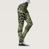 Elegant Yellow Geometric Abstract Tribal Patroon Leggings (Rechts)
